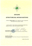 versione italiana diploma della Buteyko Clinic
